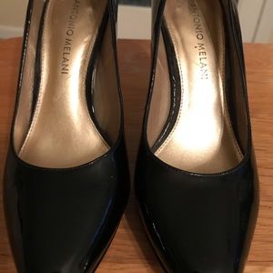 Antonio Melani black pattern leather shoes.